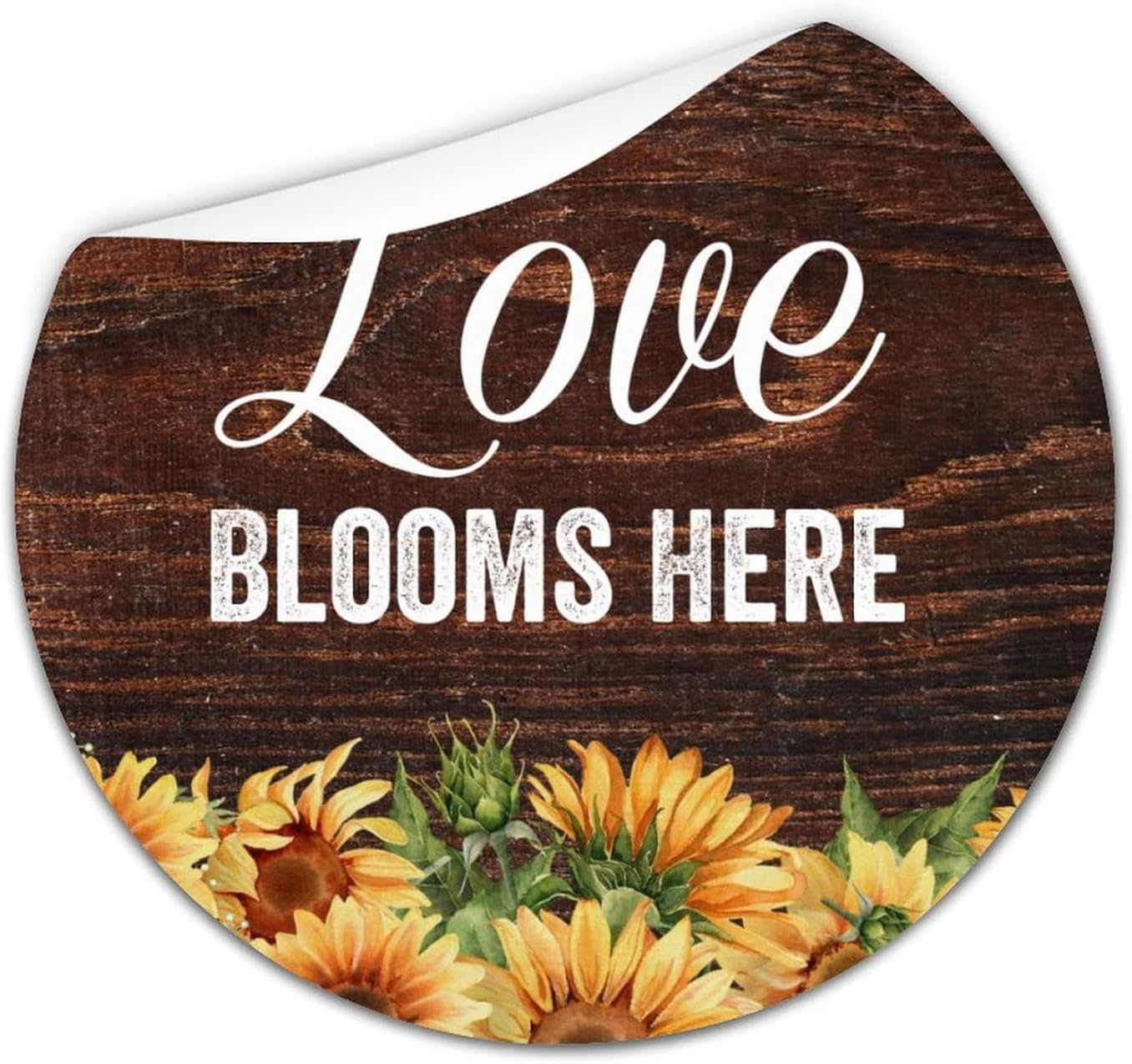 3in Round Label Stickers 100pcs Love Blooms Here Quotes