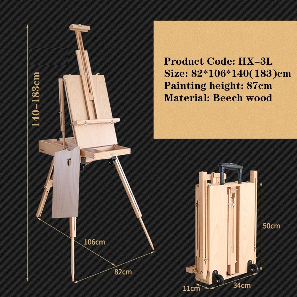 Red Universal Wheel Folding Easel with Storage