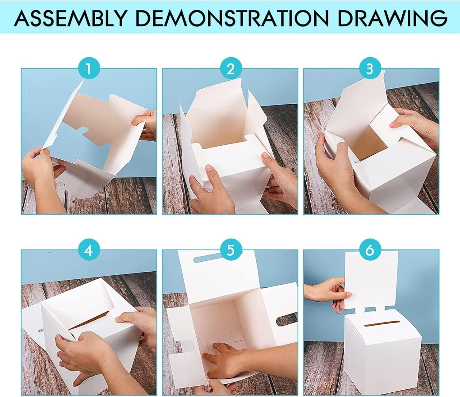 White Raffle Boxes 24 PCS 6x6x6 Inch Cardboard Suggestion Boxes