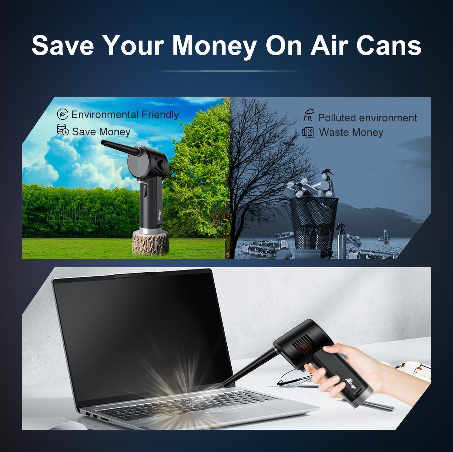 Powerful Cordless Air Duster with 33000 RPM Blower