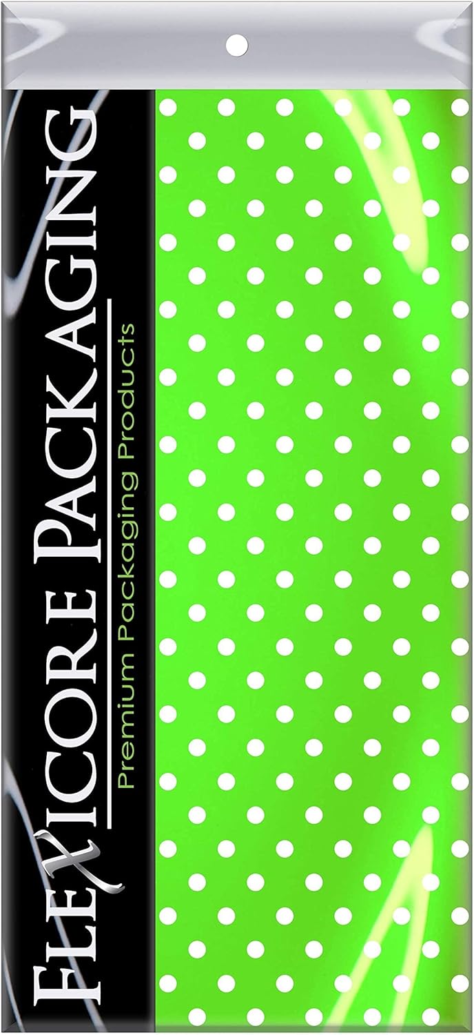 Lime Green Polka Dot Tissue Paper 15x20 Inch 100 Sheets