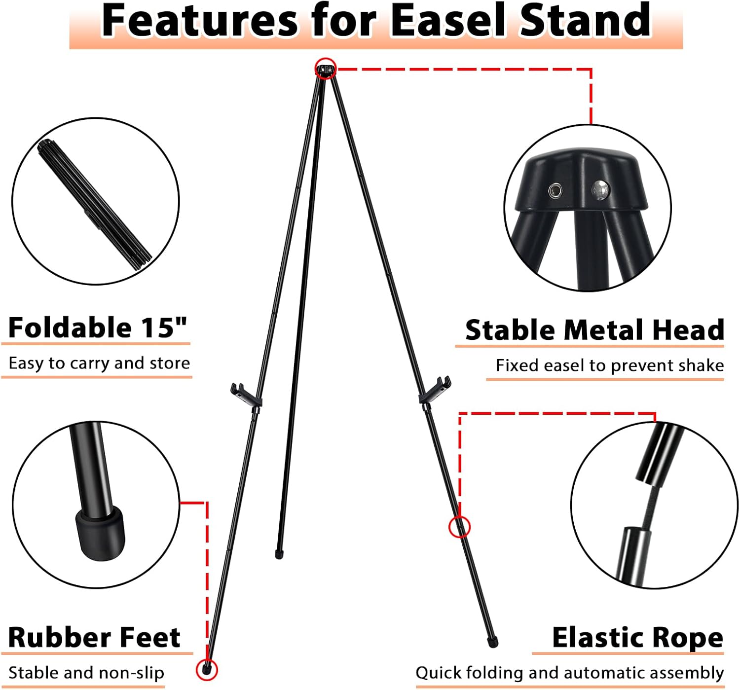 Instant Display Easel Stand 63 Collapsible Portable Art Easel