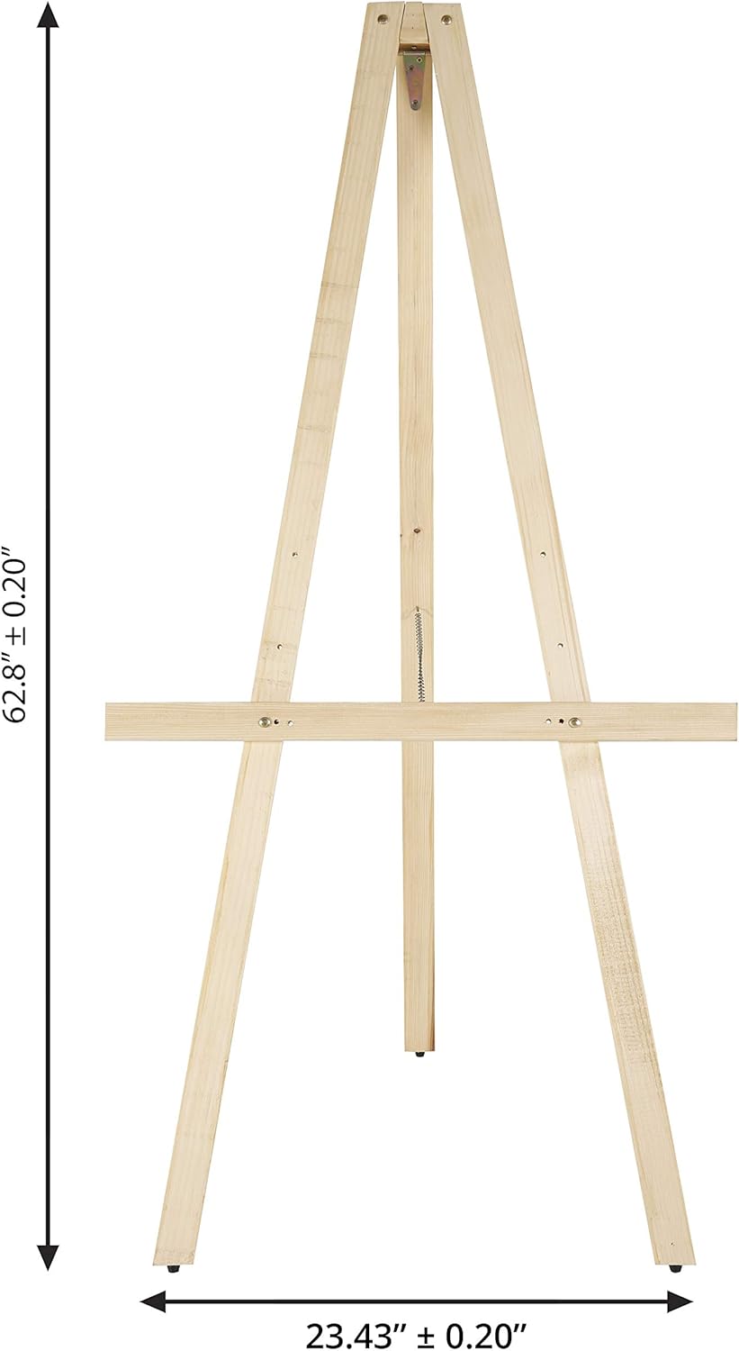MT Displays Natural Wood Rustic Art Easel Adjustable Height Stand