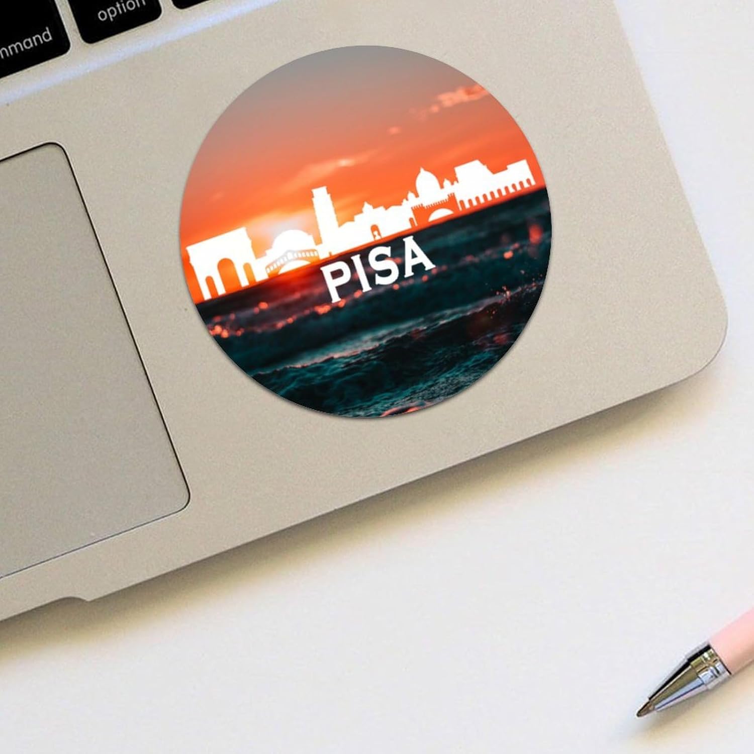 2in Round Label Stickers 100pcs Pisa City Skyline Decals
