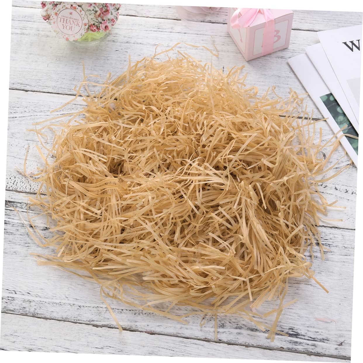 SKISUNO Wedding Favor Box Filler Kraft Paper with Raffia