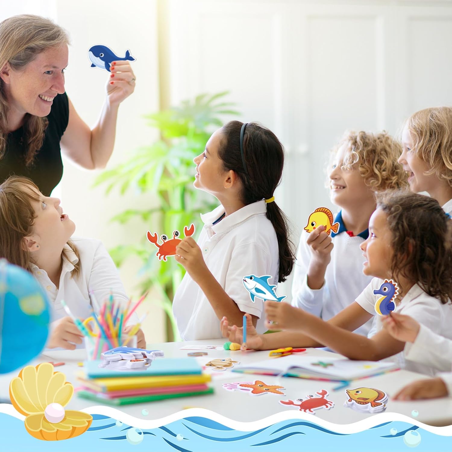Zhanmai 60 Pack Ocean Animal Sticky Notes Set