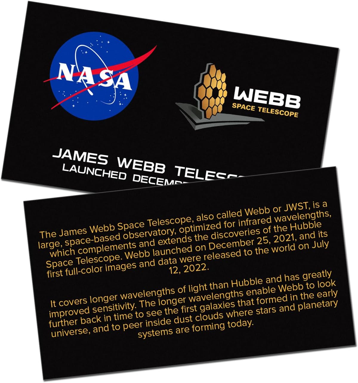 Infusion James Webb Space Telescope Crystal Paperweight with Info Card Gift Set