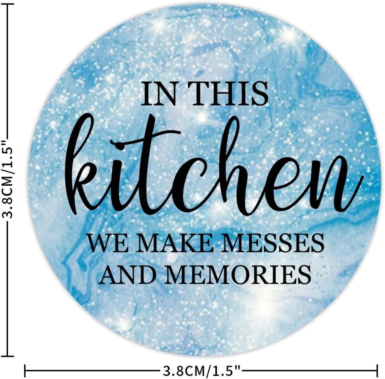 3 Inch Round Label Stickers 100pcs Kitchen Messes Memories Quotes Decals