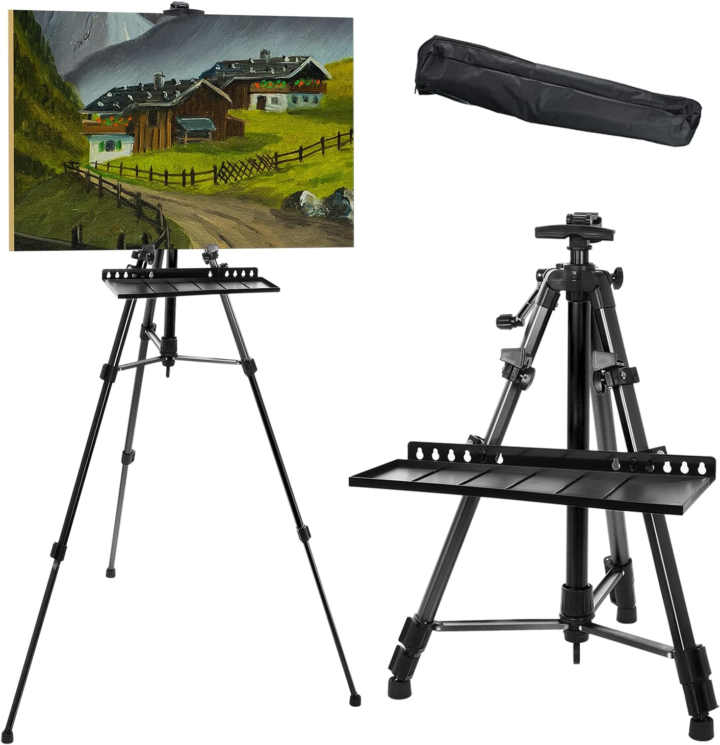 PATIKIL Artist Easel Stand Black Metal Adjustable Height