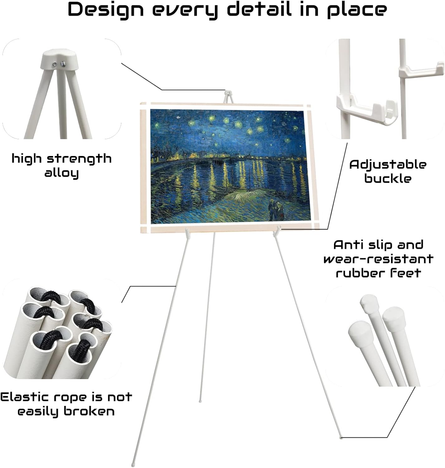 Thickened 63 Inch White Easel Stand for Display