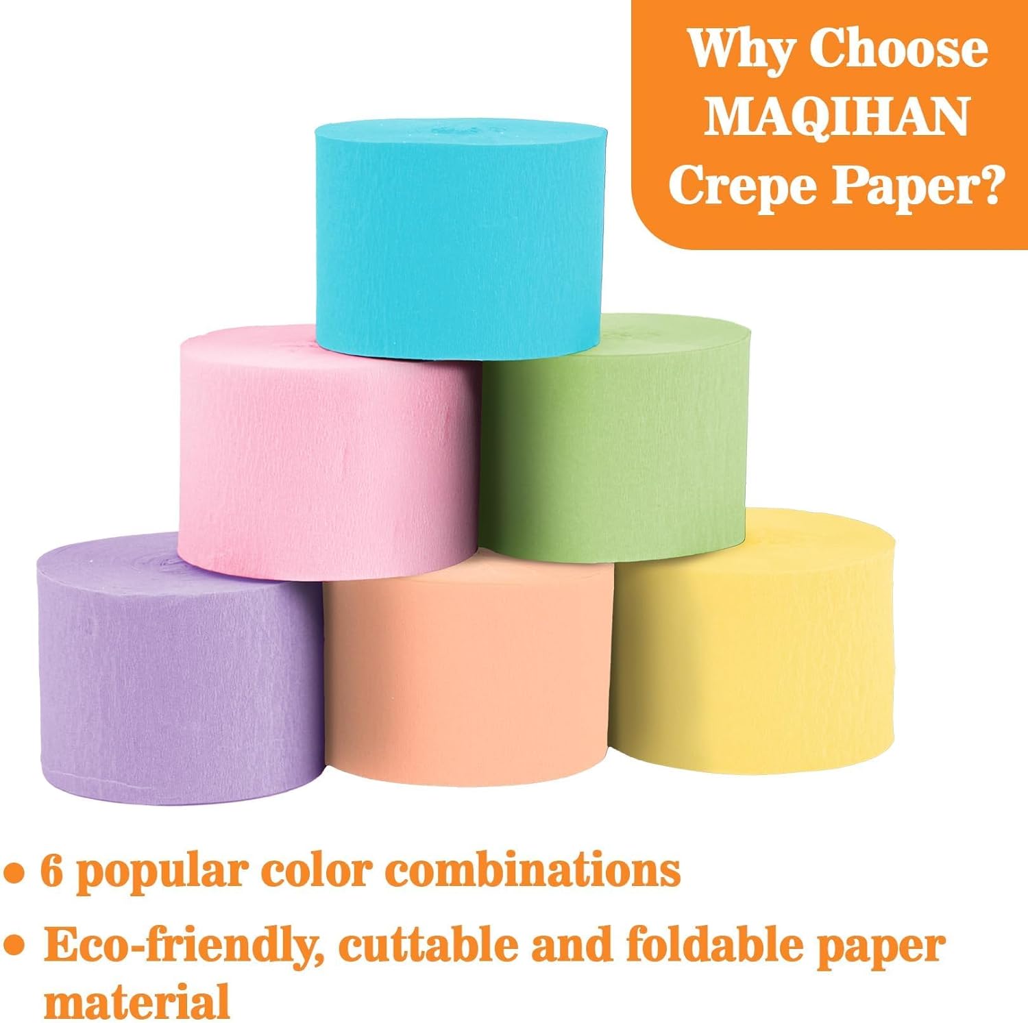 Party Crepe Paper Streamers 6 Rolls 492ft Decorations