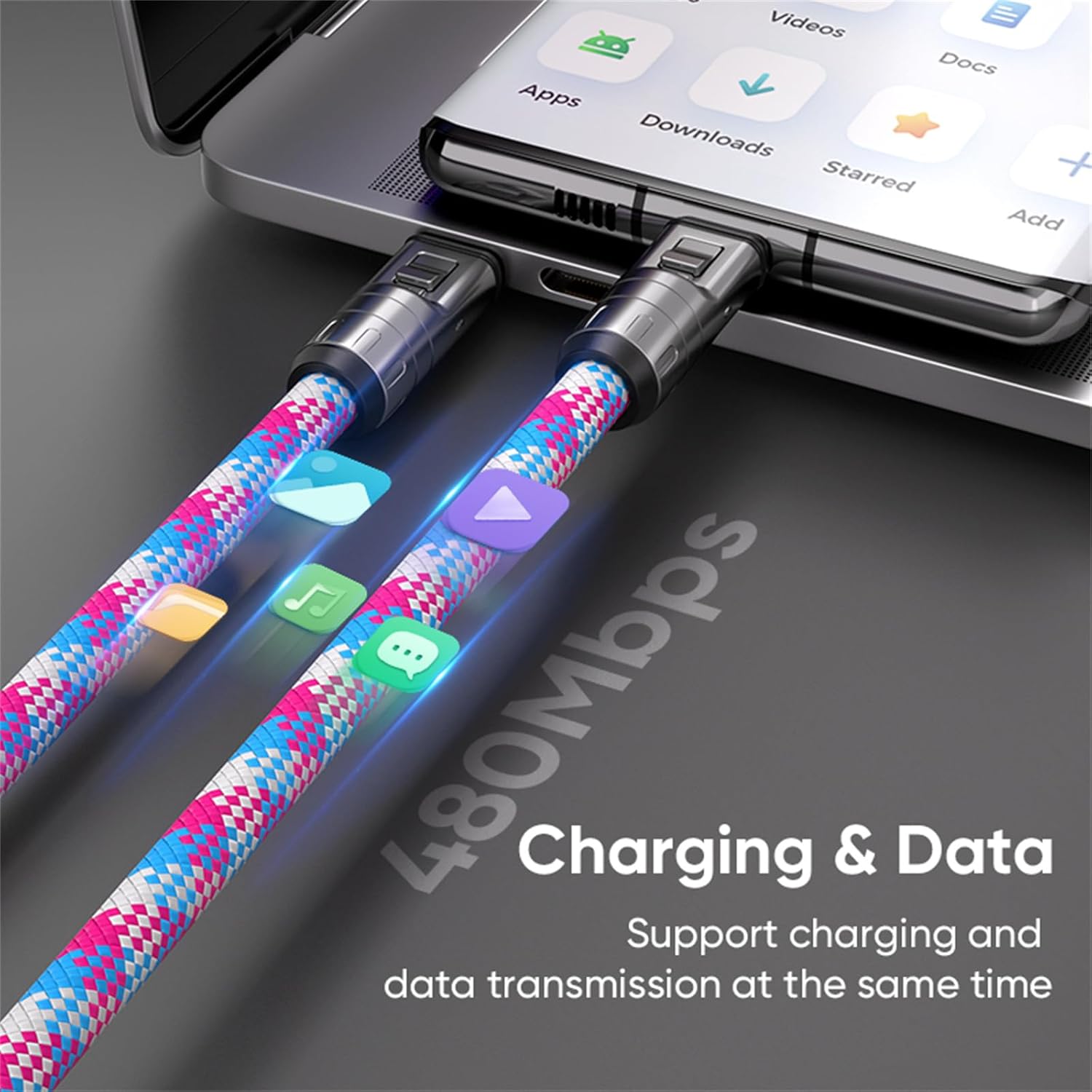 Ephoou 2 in 1 USB-C Lanyard Charging Cable