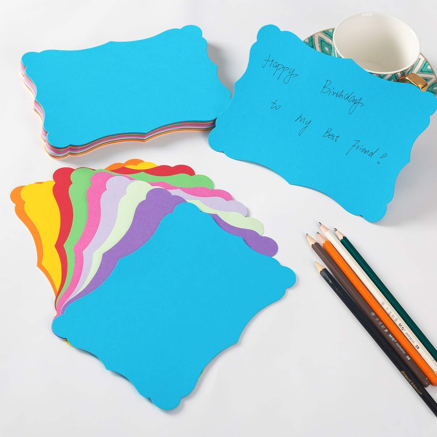 50 Pack Blank Kraft Cards 5x7 Inches for DIY Greeting Cards