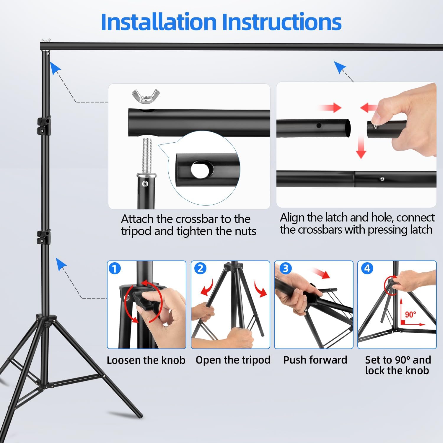 Hemmotop Photo Backdrop Stand 10x7ft Adjustable Stand for Photography
