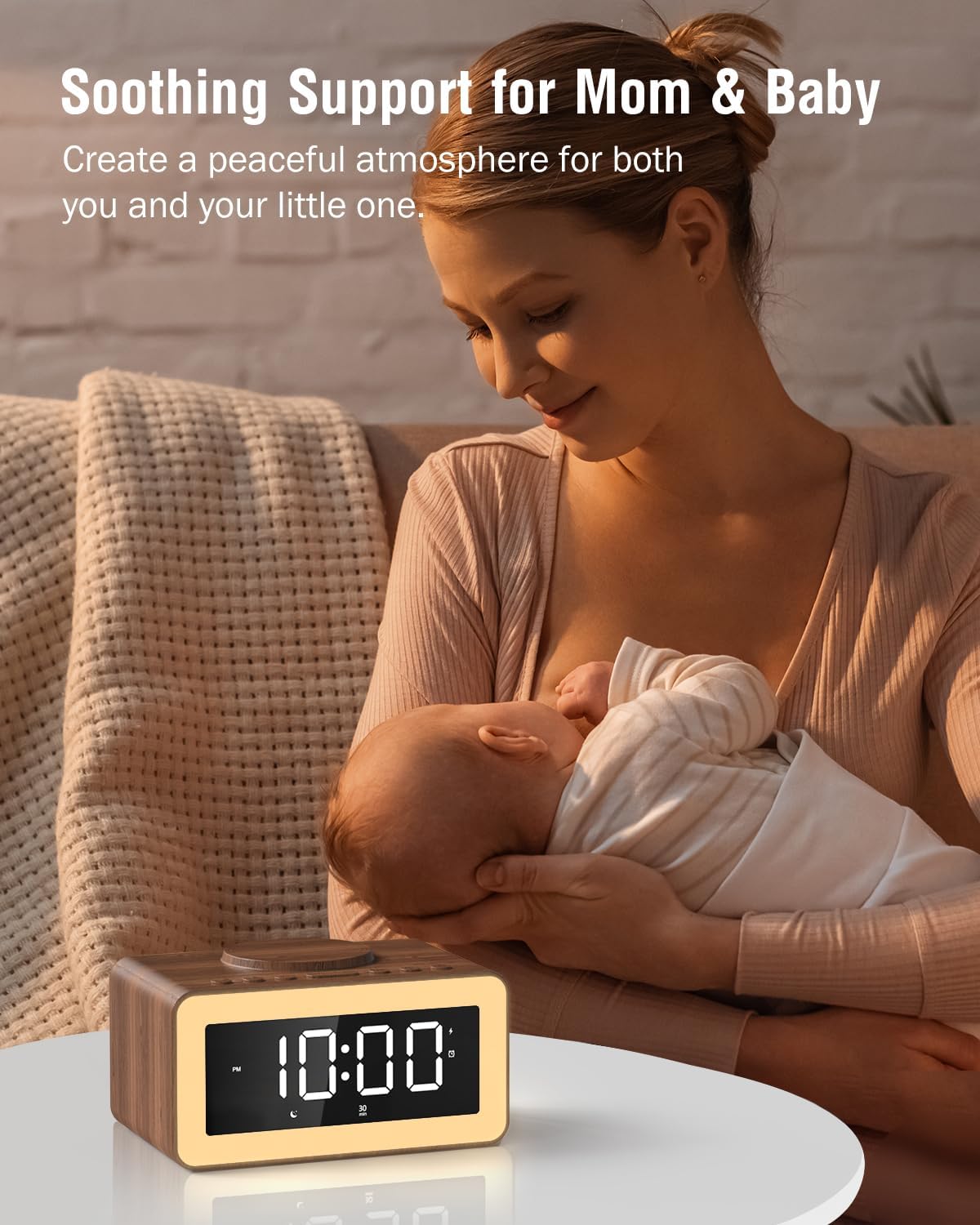 Bitswolee All-in-One Alarm Clock with Wireless Charging