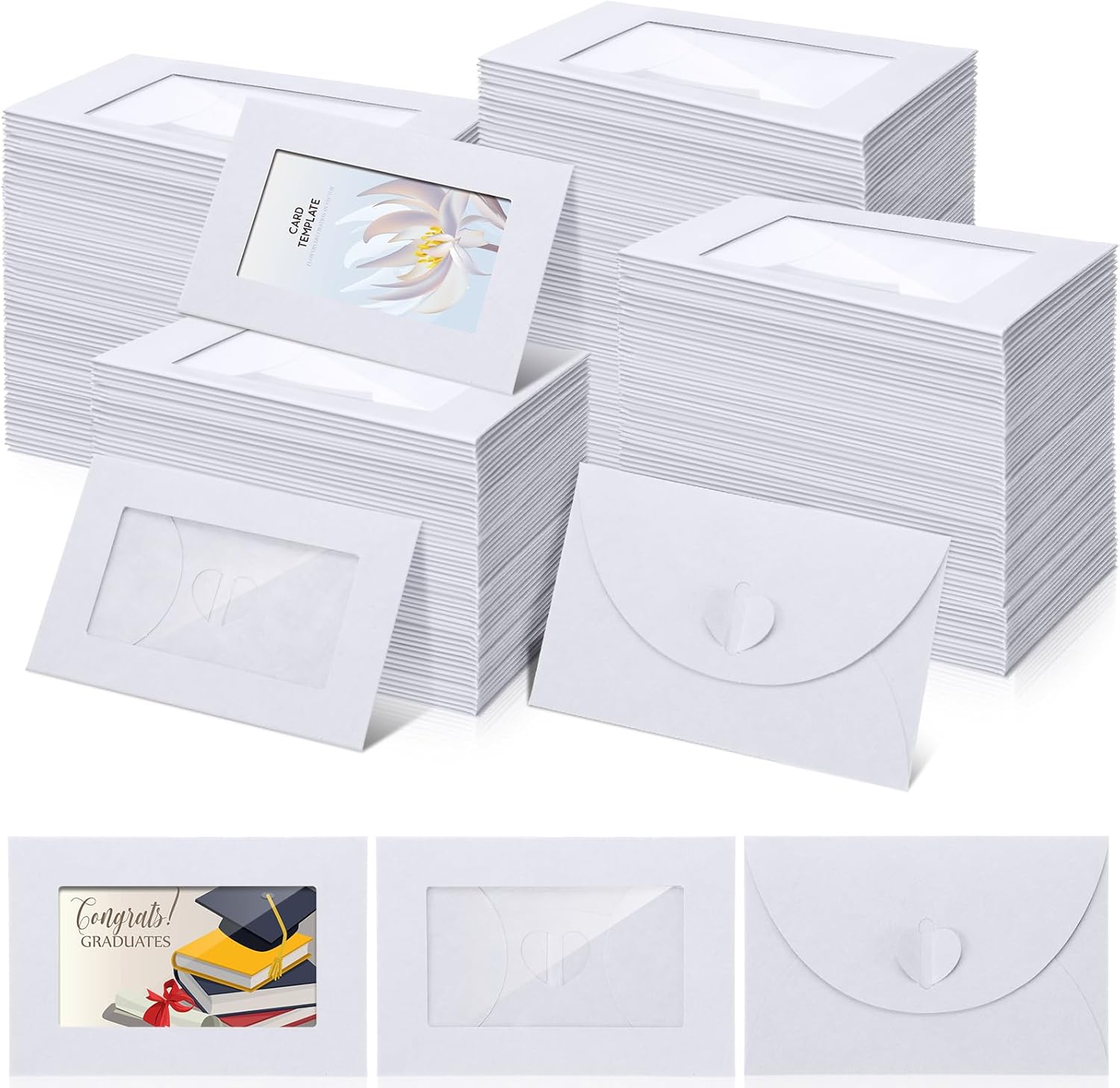 Uiifan 550 Pcs Window Gift Card Envelopes for Business