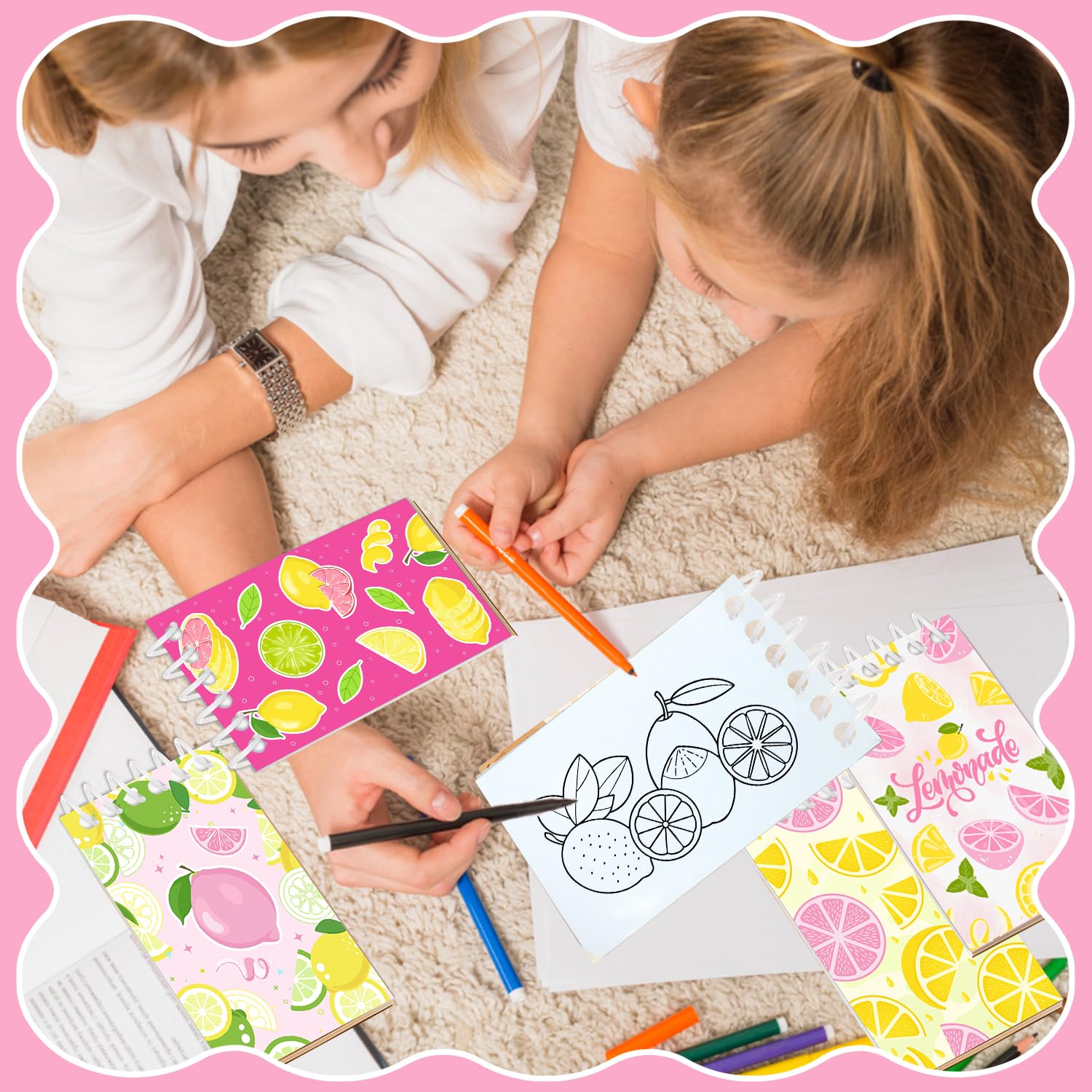Lemon Mini Spiral Notebooks 24 Pcs Party Favors