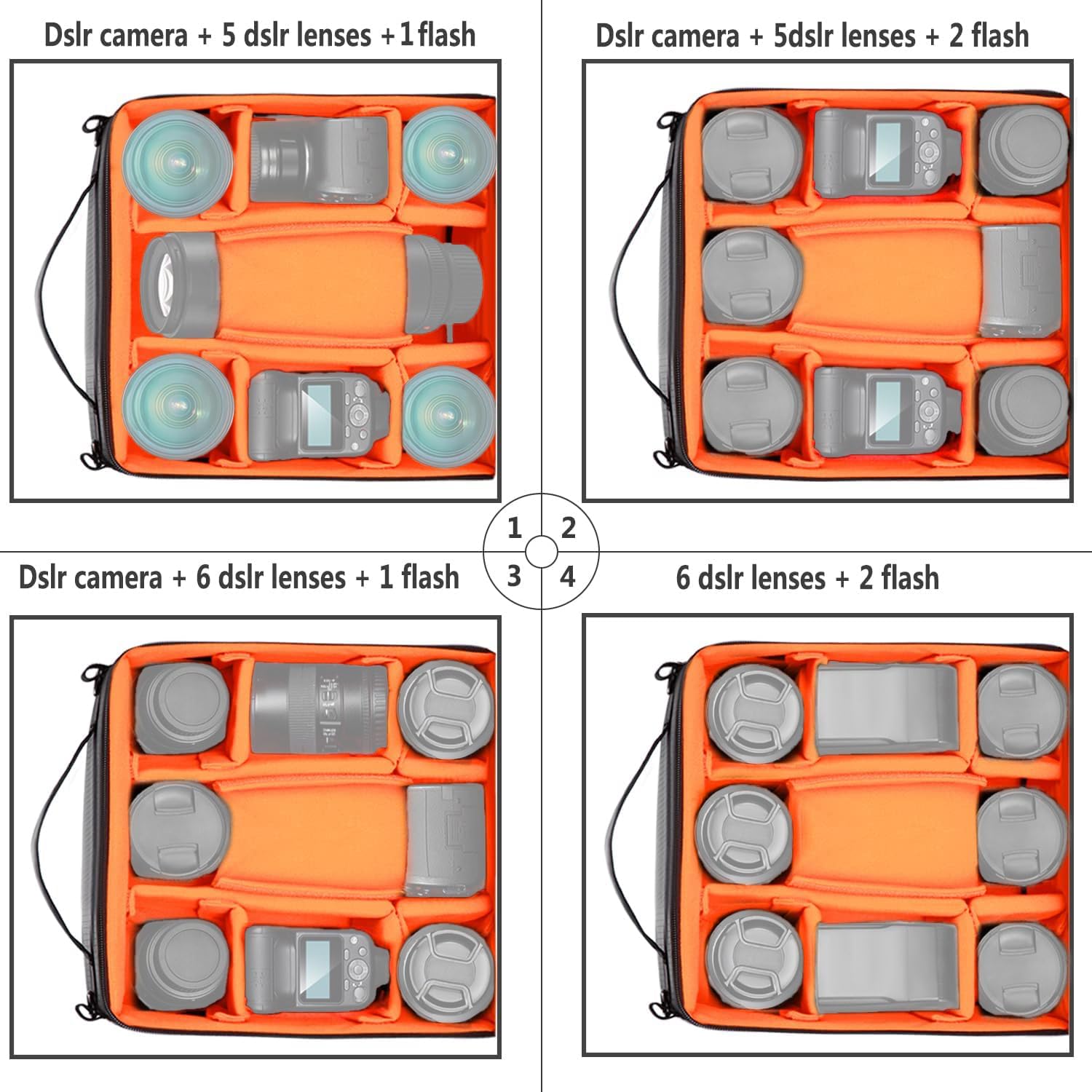 Neewer Flexible Partition Camera Padded Bag Insert