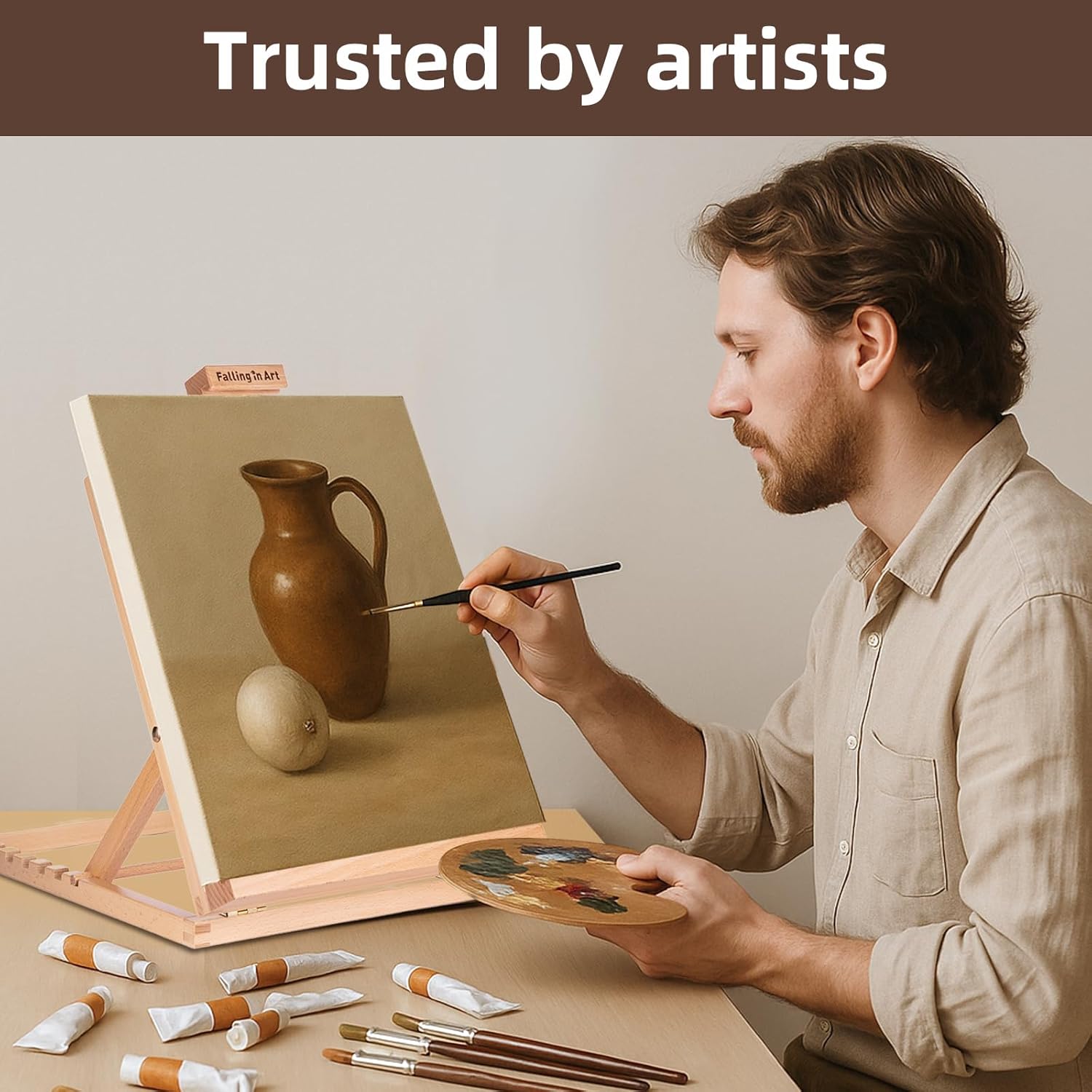 Falling in Art H-Frame Table Top Easel for Painting