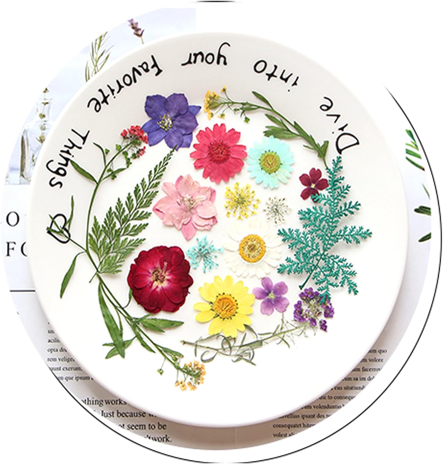 TopFunny 40 Pcs Resin Dried Flowers for DIY Art Crafts