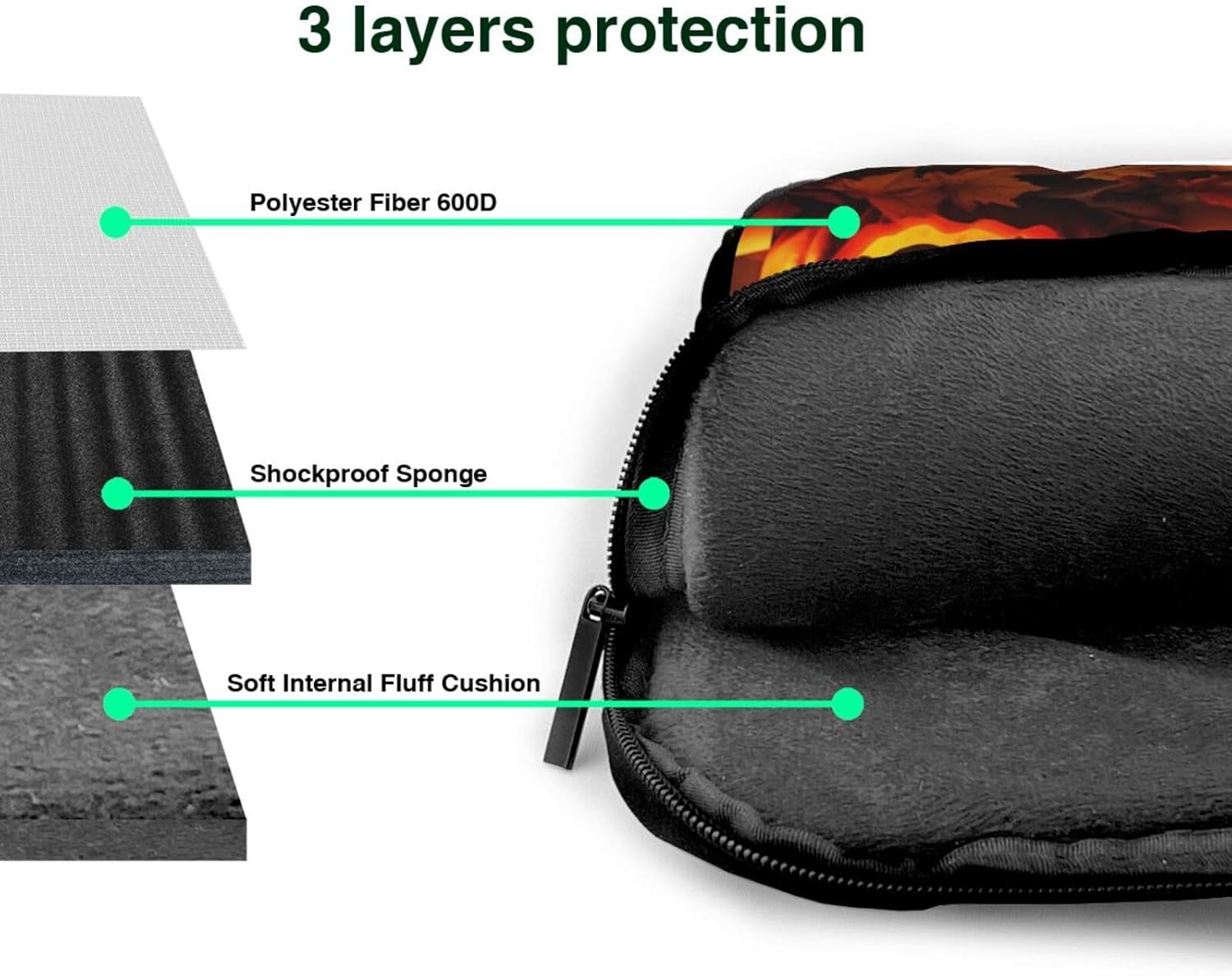RLDOBOFE Halloween Pumpkin Laptop Bag with Zip Closure
