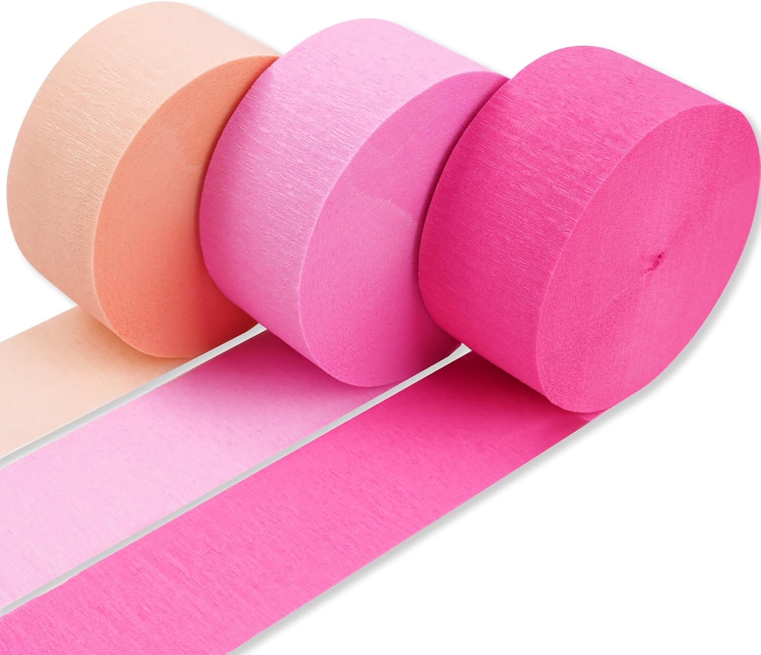 PartyWoo Extra Large Crepe Paper Streamers 3 Rolls 393ft
