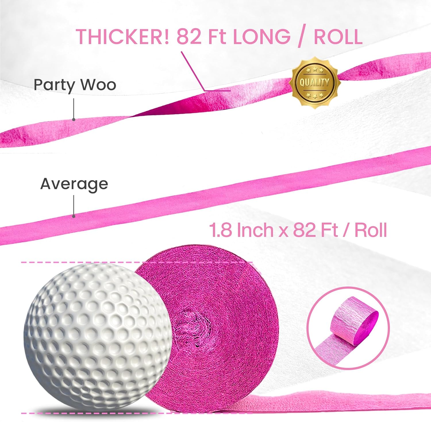 PartyWoo Crepe Paper Streamers 6 Rolls 492ft 1
