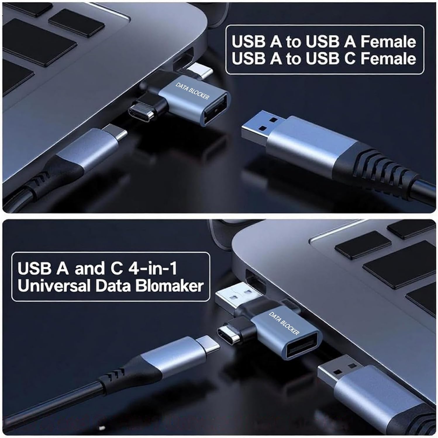 USB Data Blocker - 4 in 1 Hack Proof Secure Charging