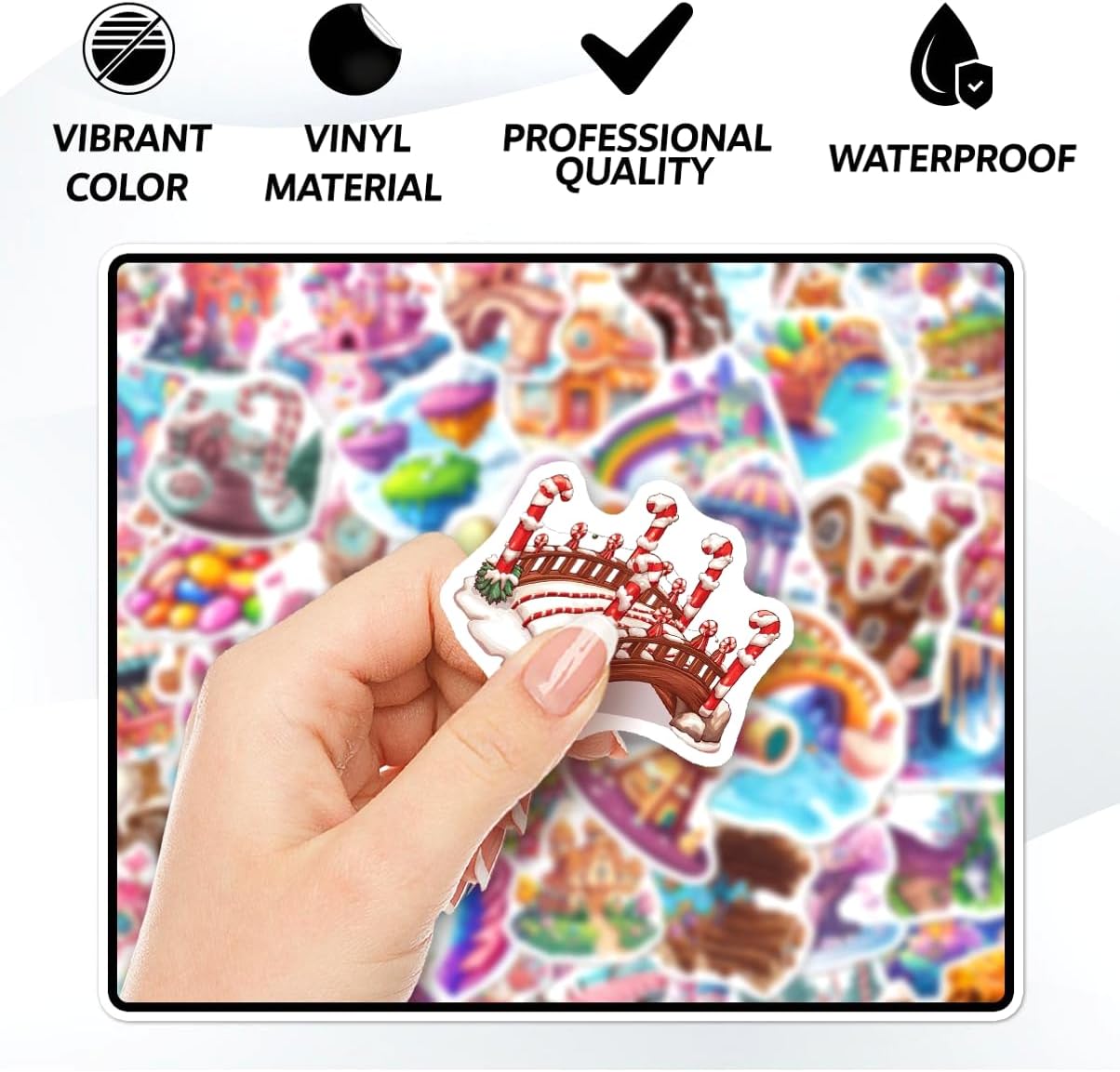 108 PCS Candyland Stickers for Kids Crafts and Party Favors