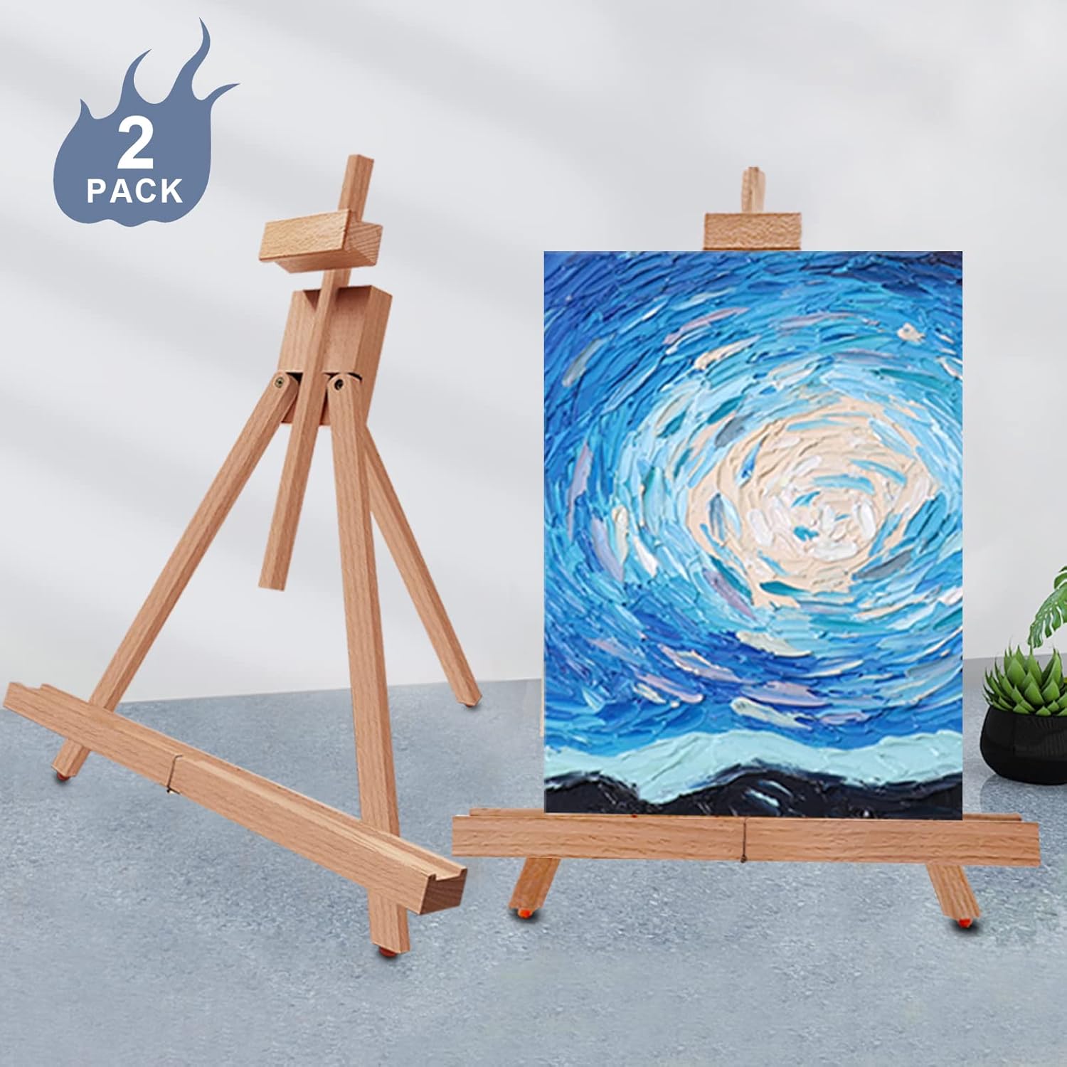Miratuso 2 Pack A-Frame Painting Easel Portable Foldable Travel Stand