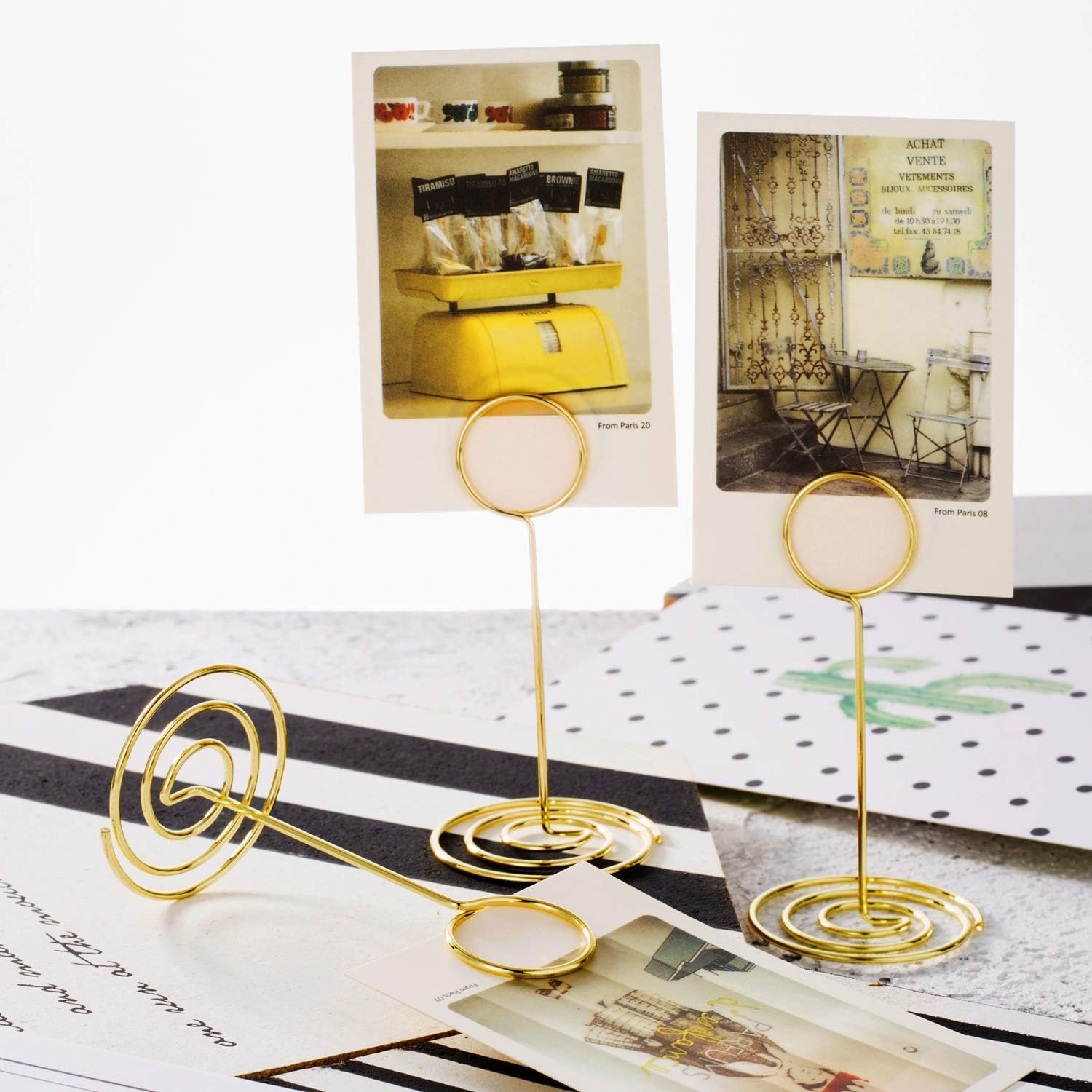 TecUnite 335 Inch Gold Table Number Holder 24 Pieces