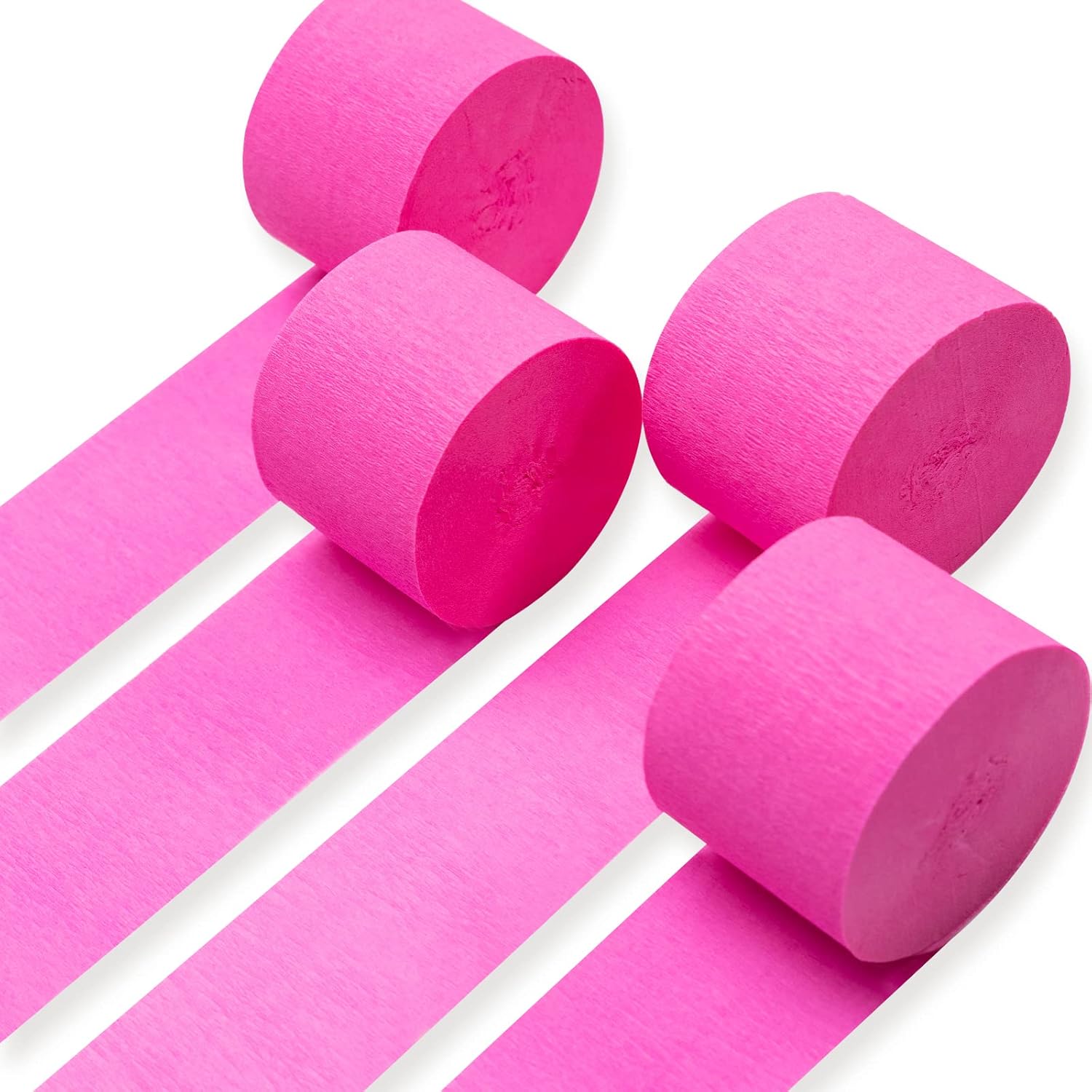 PartyWoo Crepe Paper Streamers 4 Rolls Deep Pink