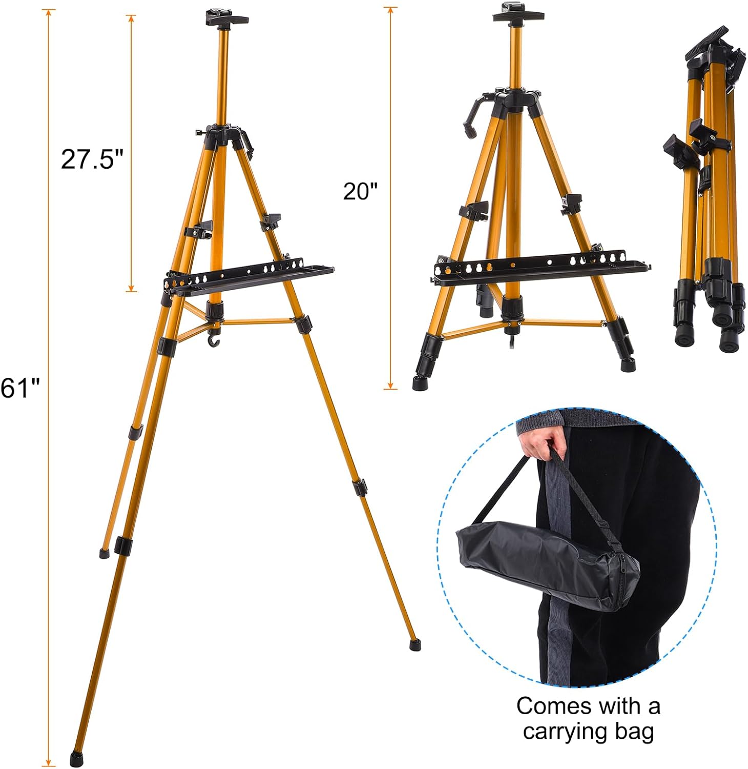 PATIKIL Artist Easel Stand with Detachable Tray