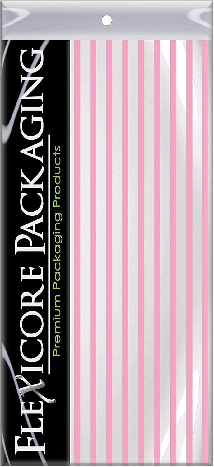 Flexicore Packaging Light Pink Pin Stripe Tissue Paper 100 Sheets