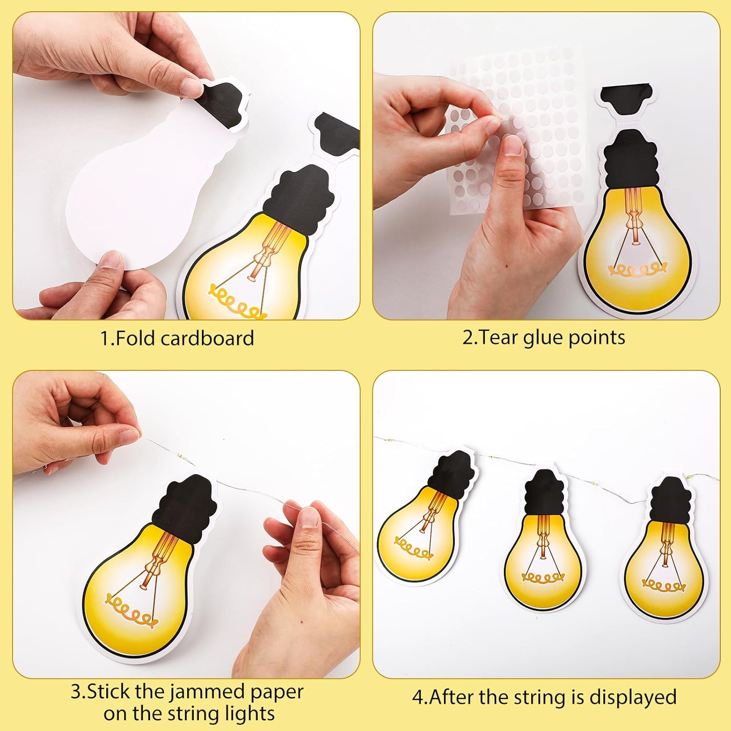 Karenhi 108 Pcs Light Bulb Bulletin Board Decor Set