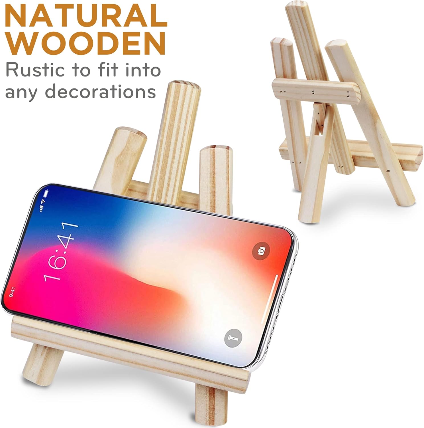 DUGATO 8-inch Mini Wood Easel Set 6 Pack