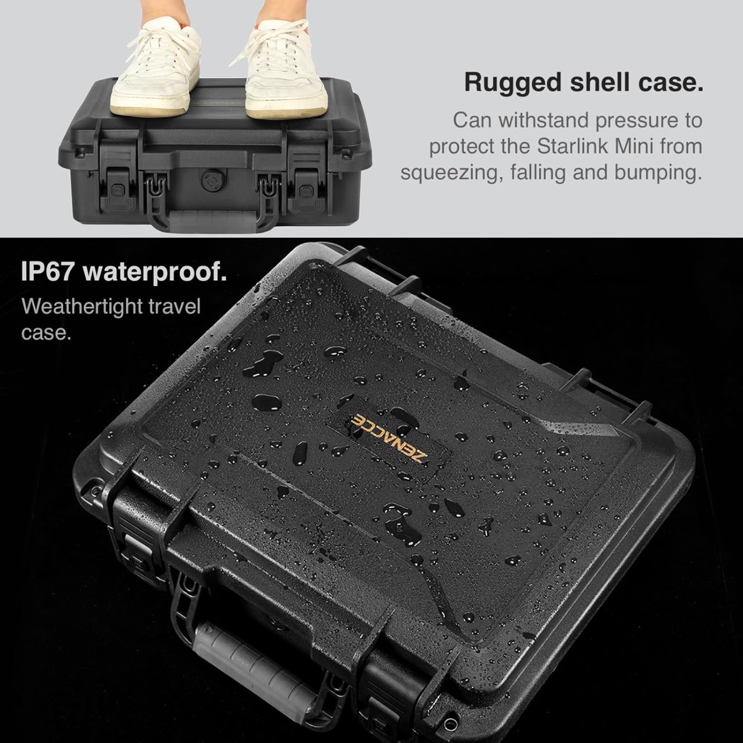ZENACCE Waterproof Hard Case for Starlink Mini