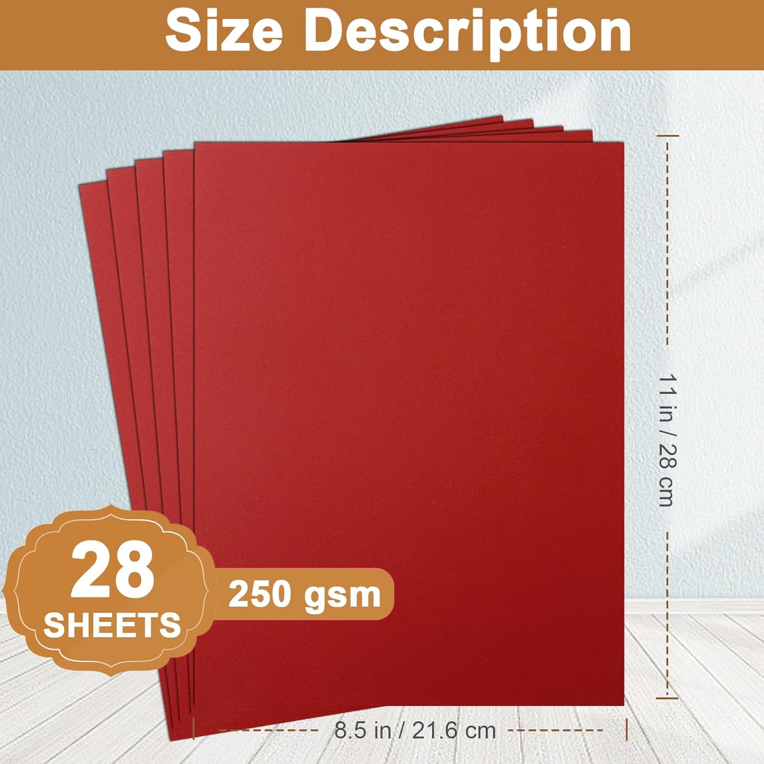 28 Sheets Dark Red Cardstock 85x11 for DIY Cards
