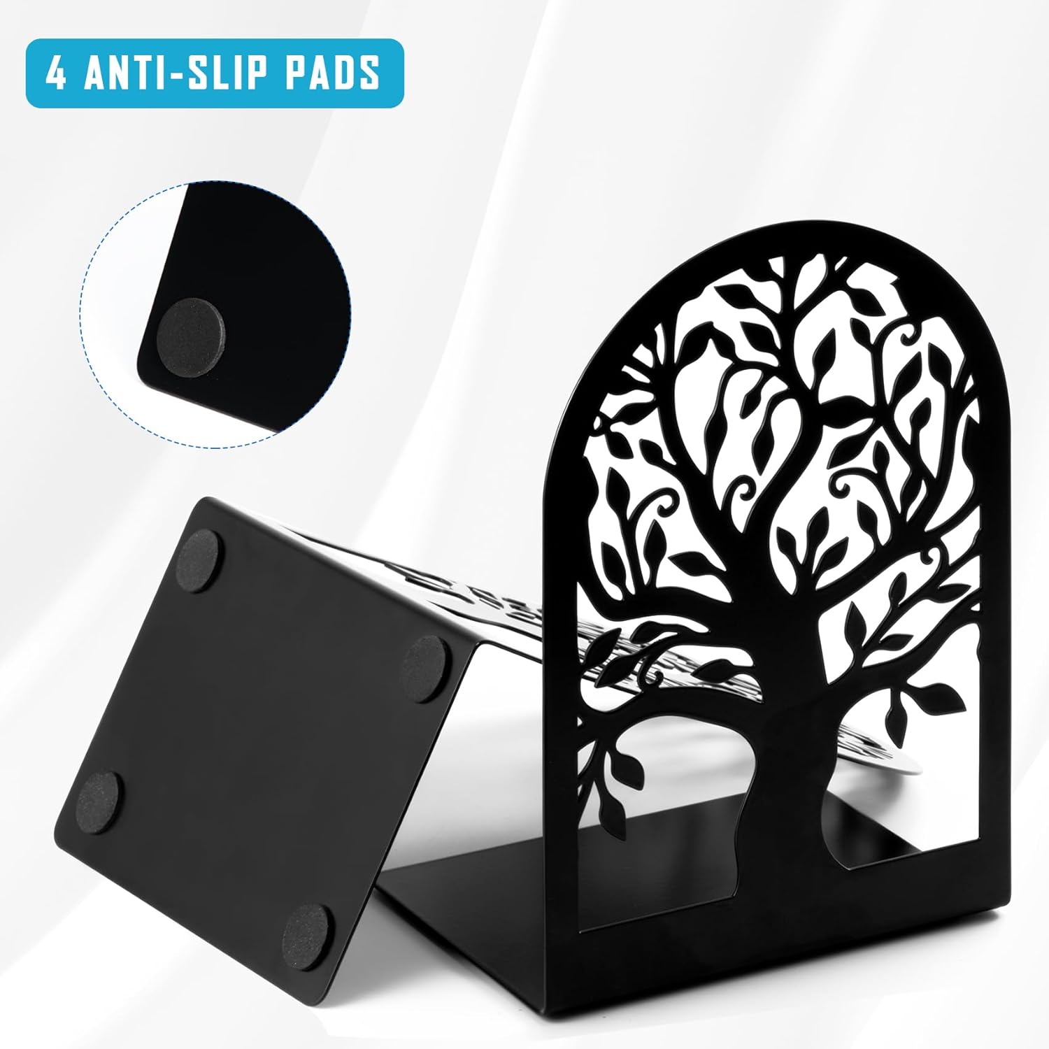 HappyHapi Book Ends Set 10 Pcs Modern Tree Design