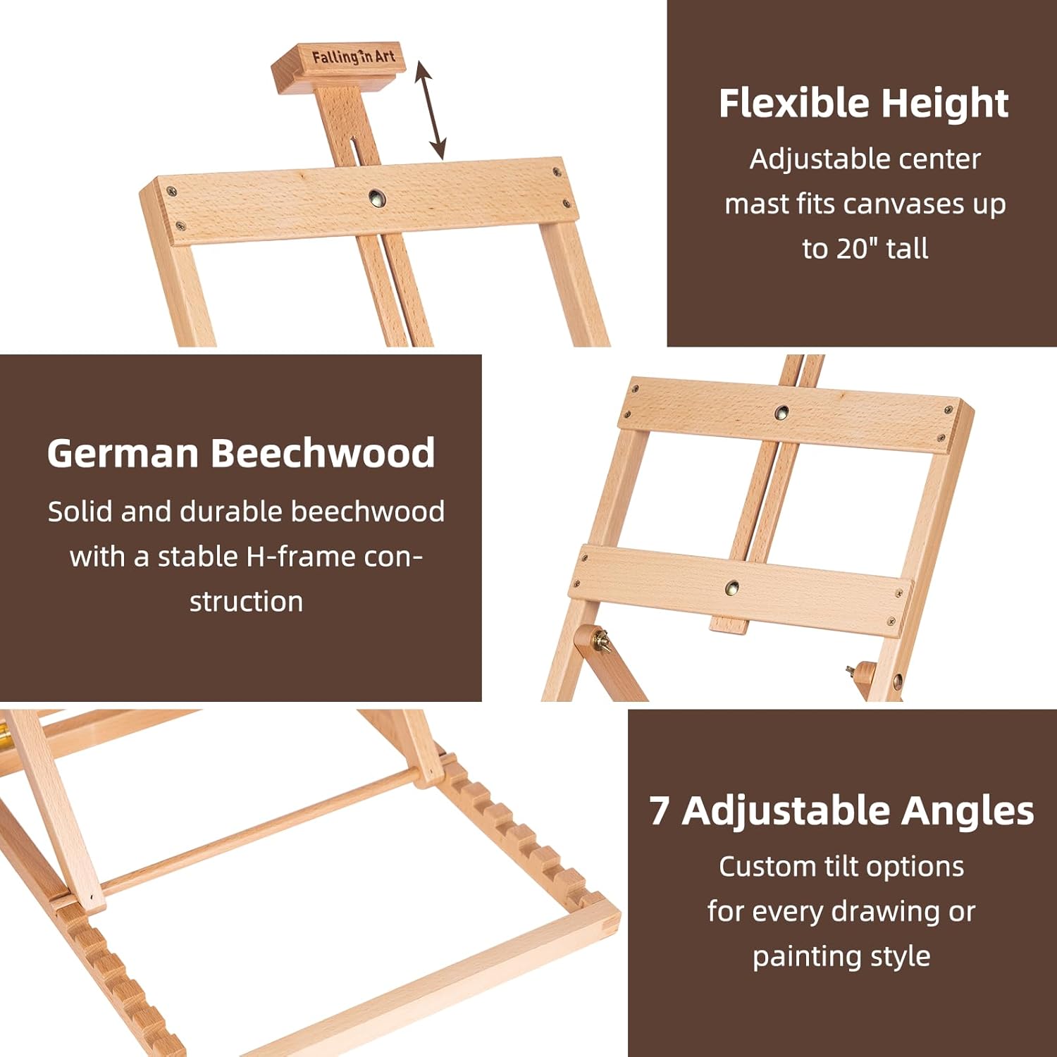 Falling in Art H-Frame Table Top Easel for Painting