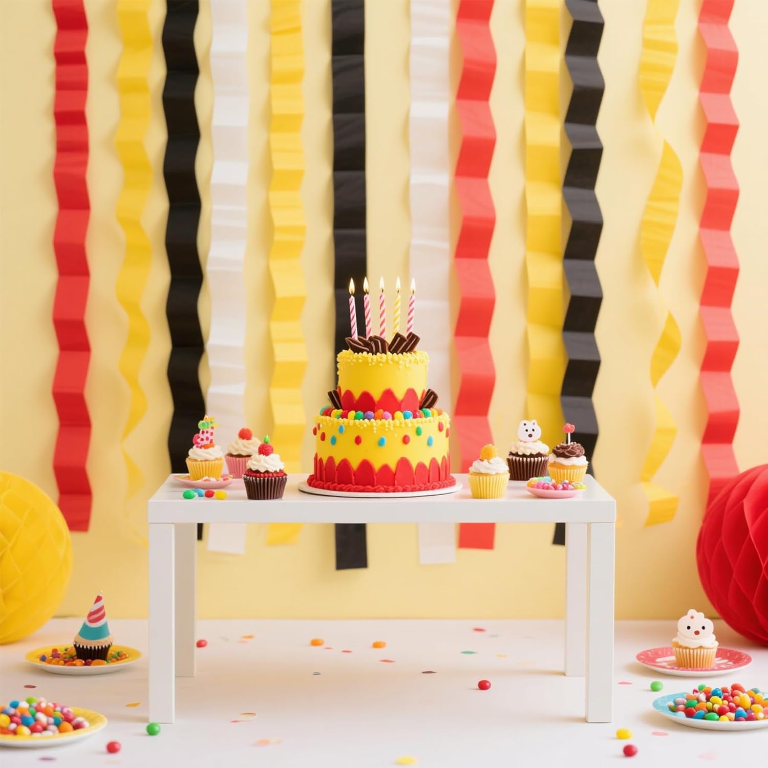 Cartoon Monster Birthday Decorations 8 Rolls Crepe Paper Streamers