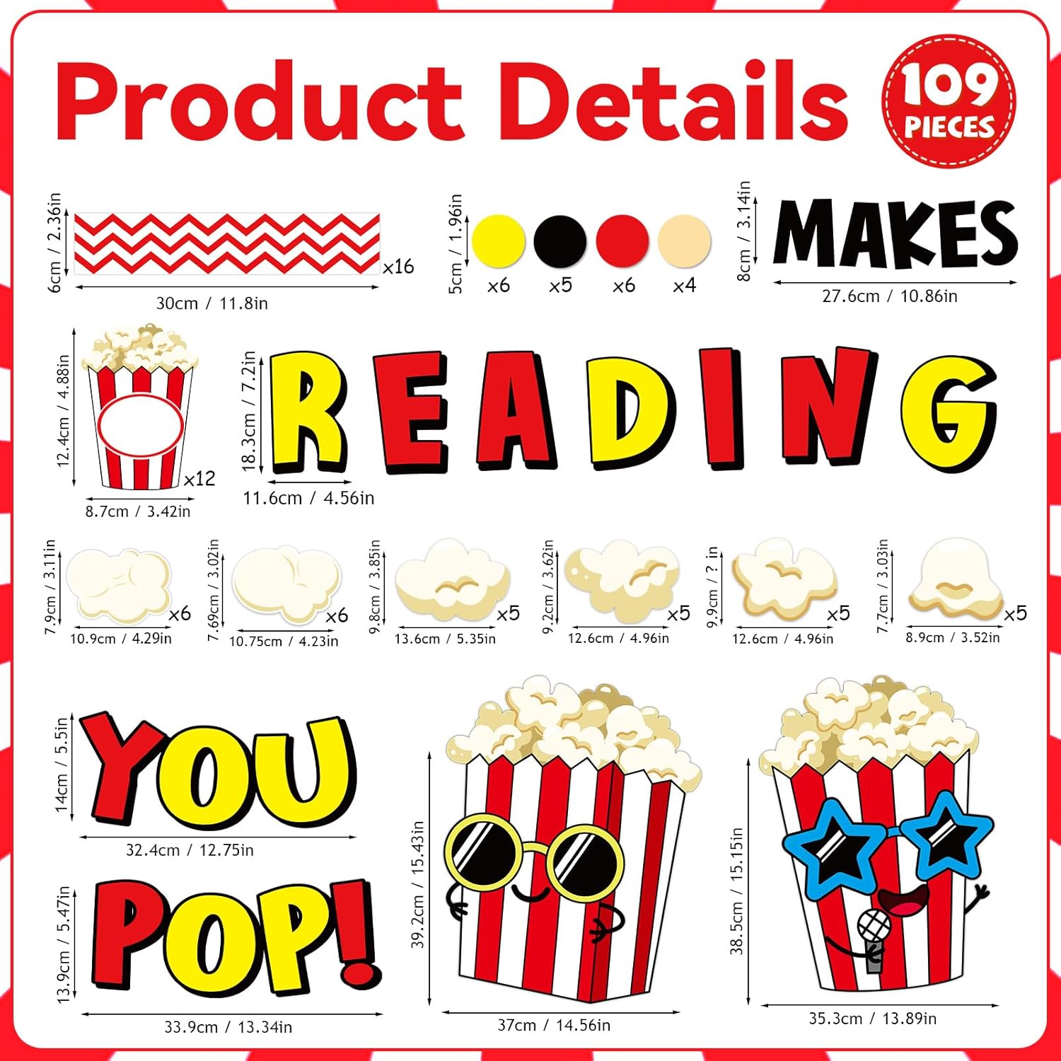 Popcorn Cutouts Reading Bulletin Board Classroom Decor
