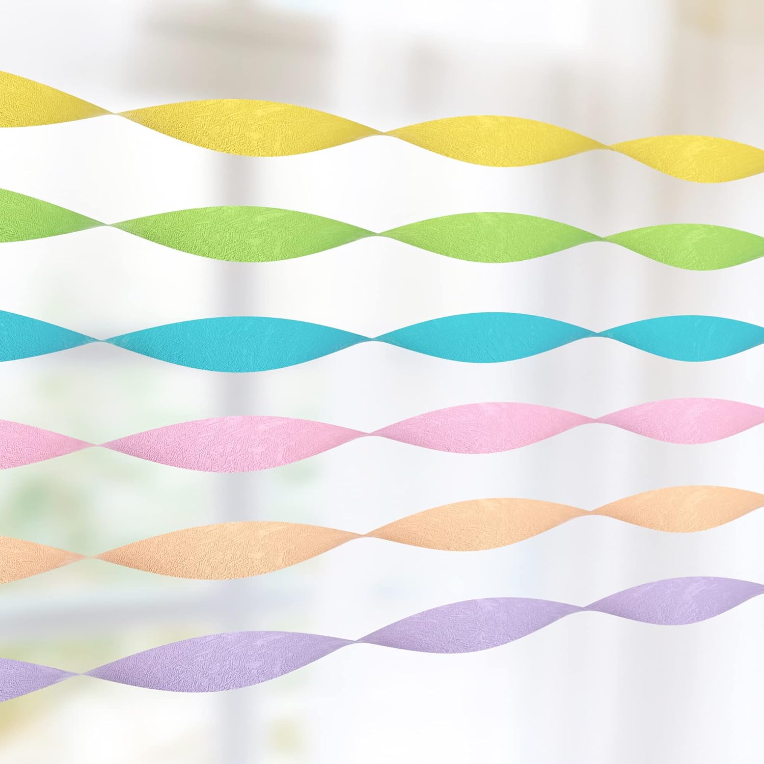 HOUSE OF PARTY Pastel Crepe Paper Streamers - 6 Rolls 492ft Total