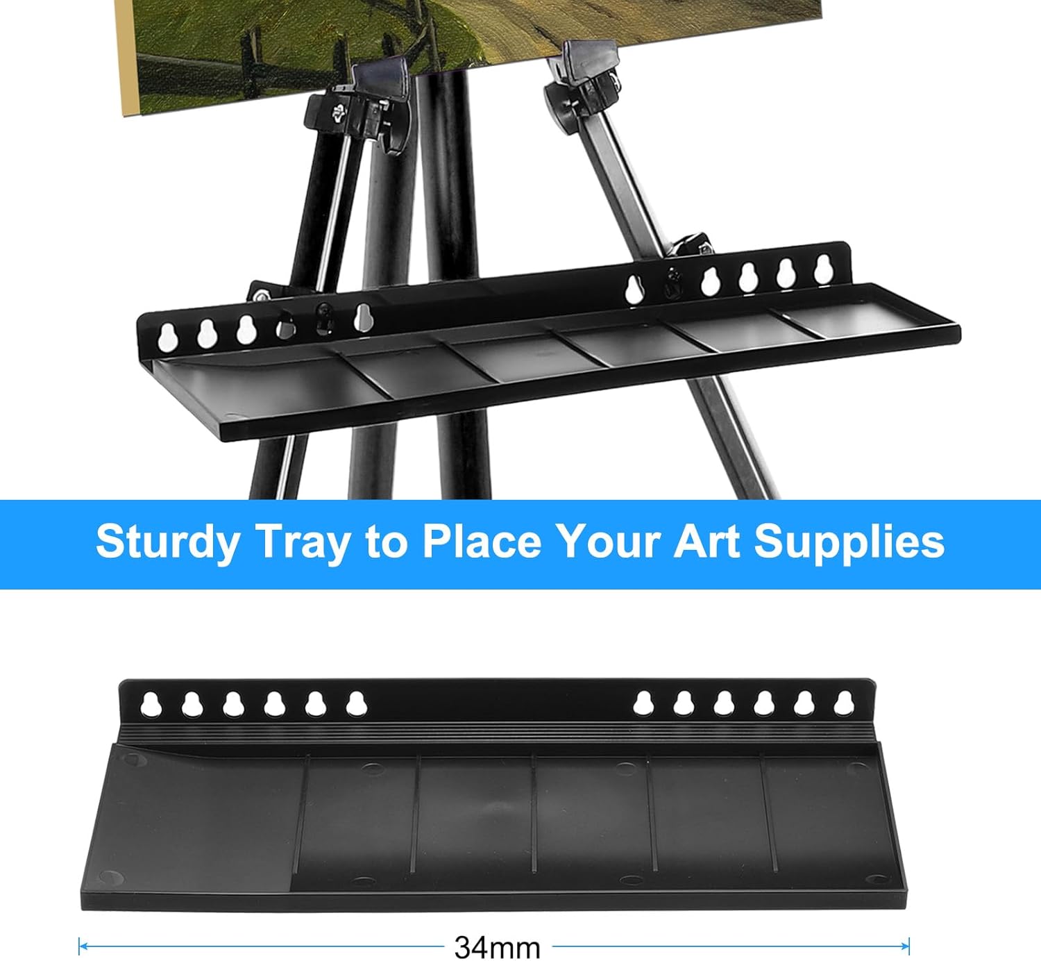 PATIKIL Artist Easel Stand Black Metal Adjustable Height