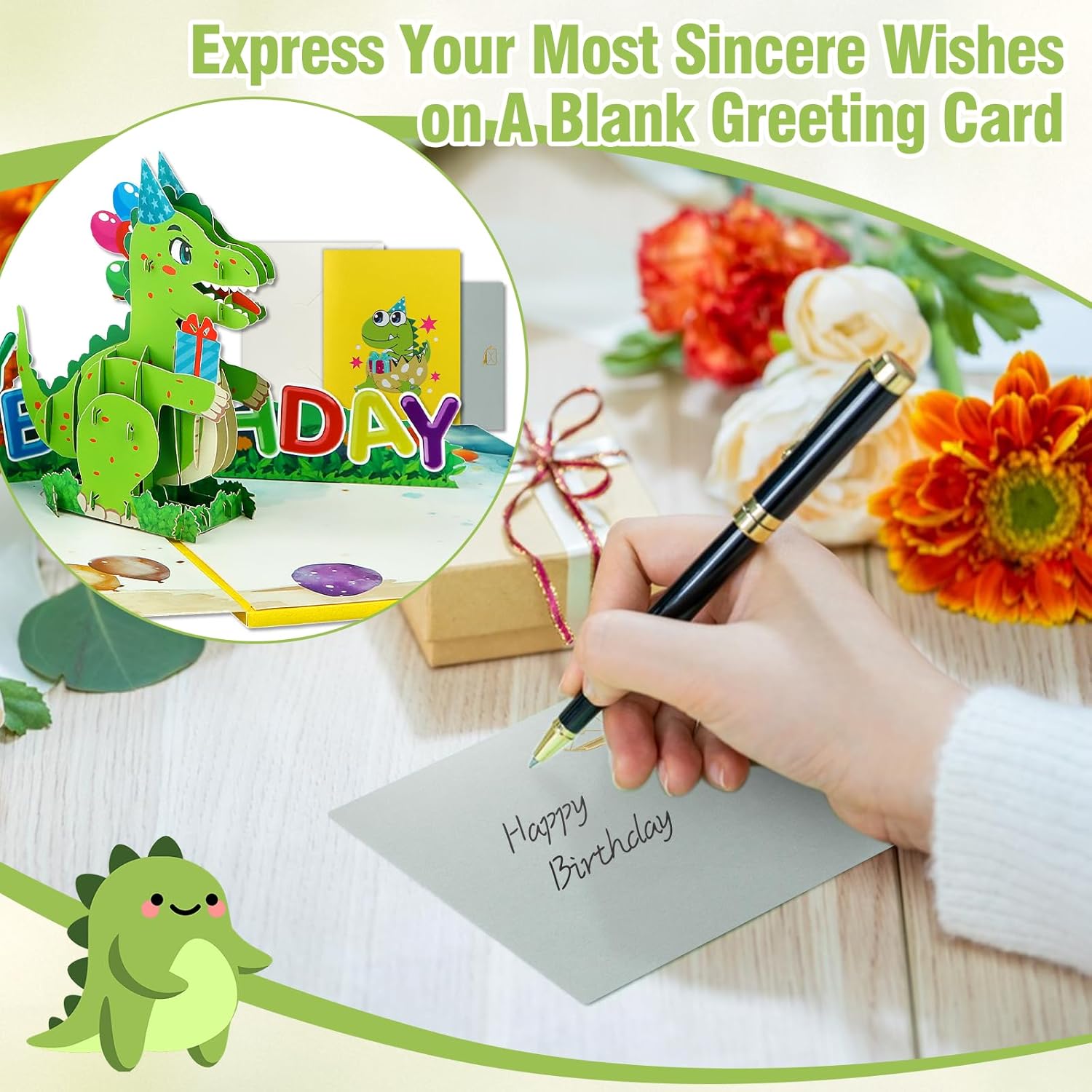 FaCraft Dinosaur Musical Birthday Card with Light and Music