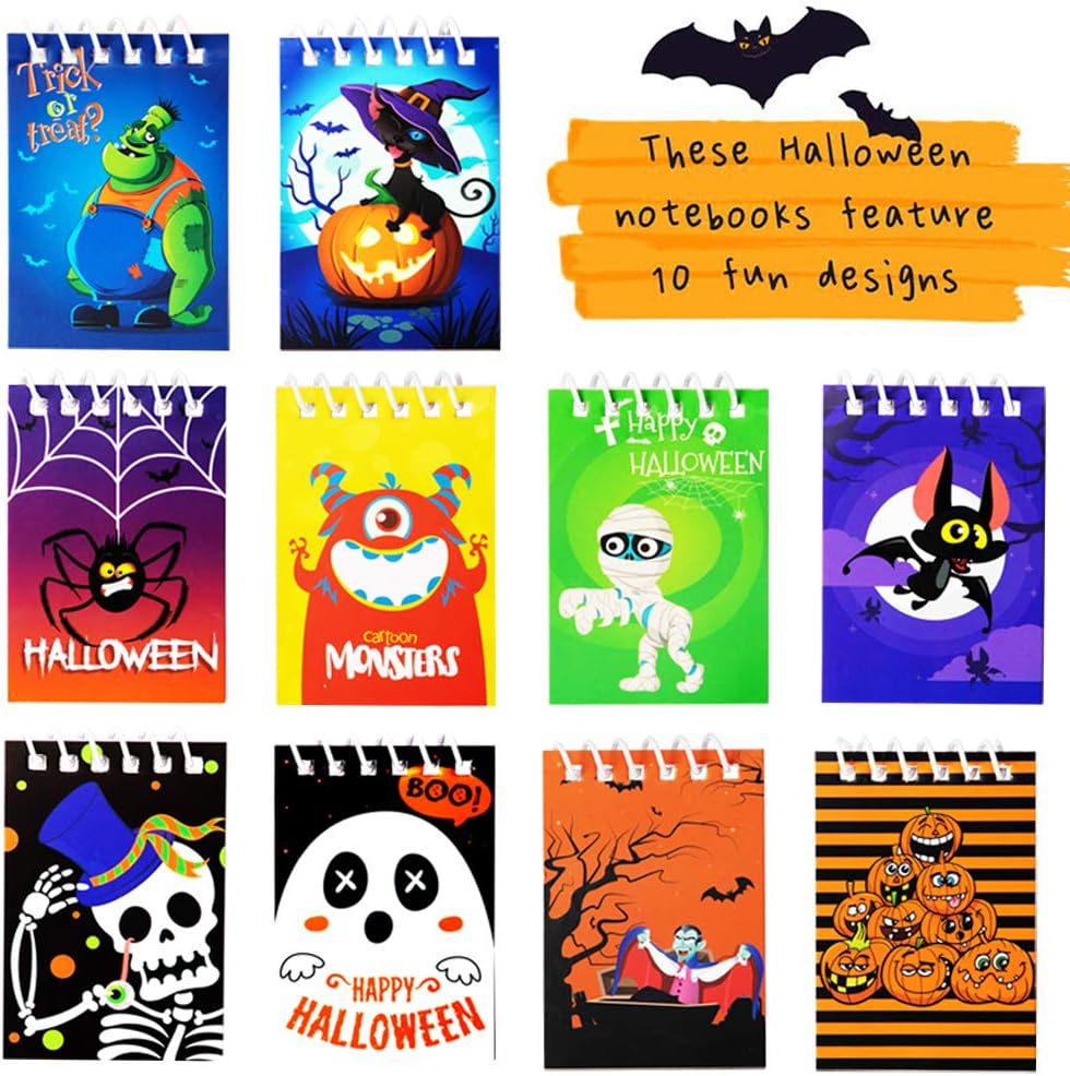 90shine 60PCS Halloween Notepads Party Favors for Kids