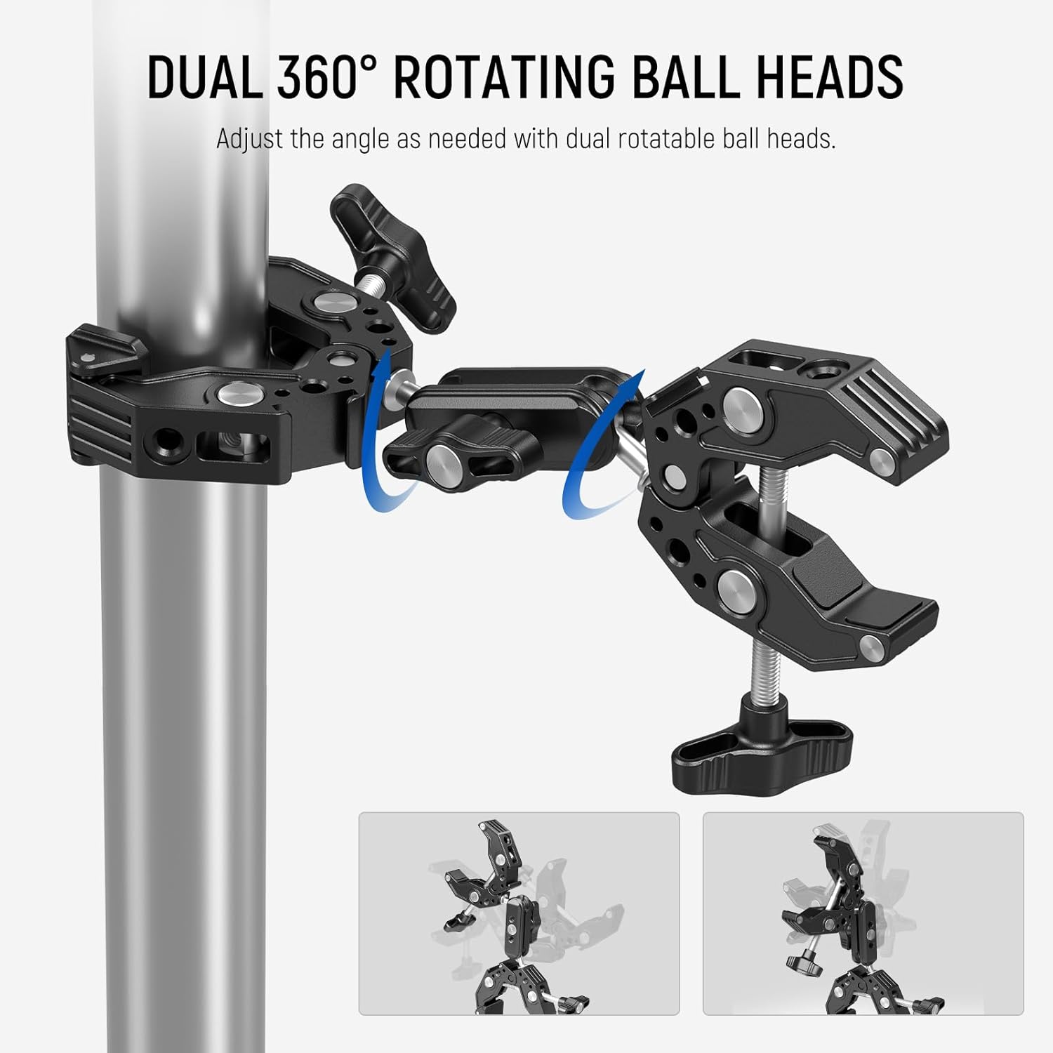 NEEWER Double Super Clamp Camera Mount with Magic Arm