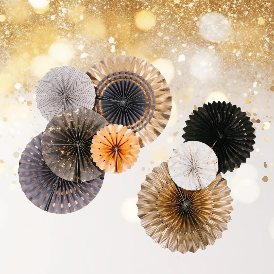 PapaKit Origami Wall Decor Set 8 Round Paper Fans