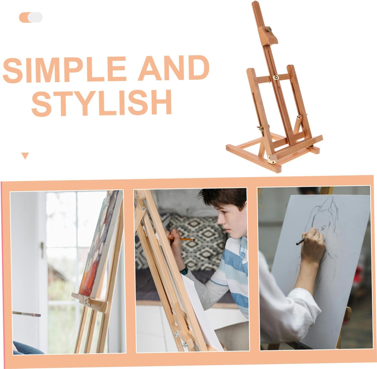 Angoily Portable Wooden Art Easel Stand for Painting and Sketching