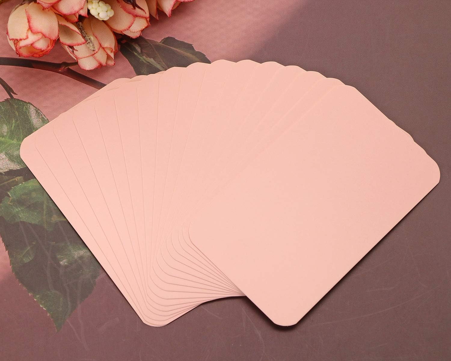 Tupalizy 100PCS Light Pink Writable Business Cards
